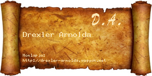 Drexler Arnolda névjegykártya